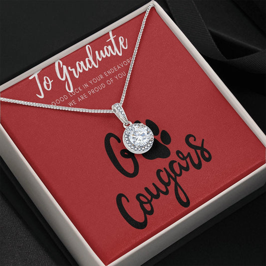 CZ Cubic Zirconia, Washington State Necklace, Graduate Women's Gift, Cougar Gifts