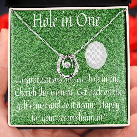 Golf Gifts For Women, Hole in One, Lucky Necklace, Gift for Daughter, Gift from Mom and Dad