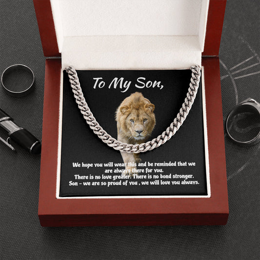 To My Son, Cuban Link Chain, Gift for Son, Gift from Mom and Dad, Birthday Gift Ideas