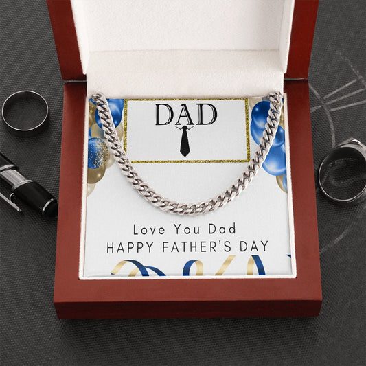 FATHER'S DAY Necklace, DAD Gift, Happy Father's Day To My Dad, Cuban Link Chain