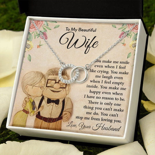 Happy Birthday Wife, Anniversary Necklace, Message Card, Wife Necklace